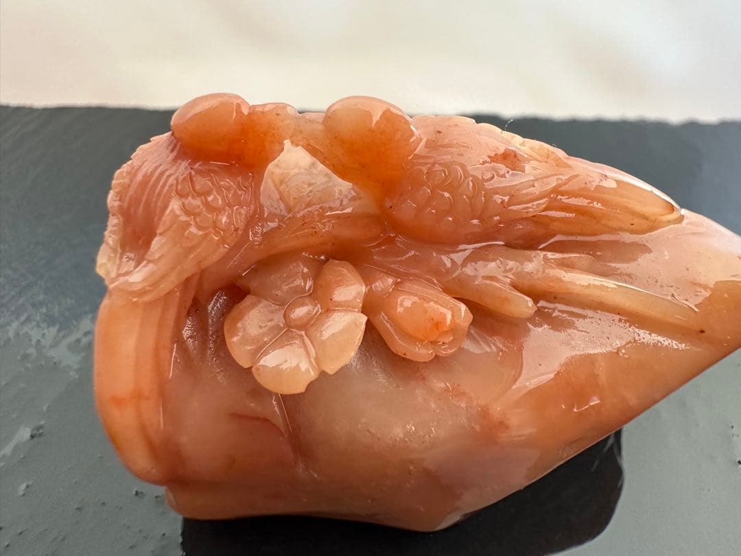 【喜鹊连枝】ラオス石　鳥　篆刻　印材 落款 遊印 雅号 書道