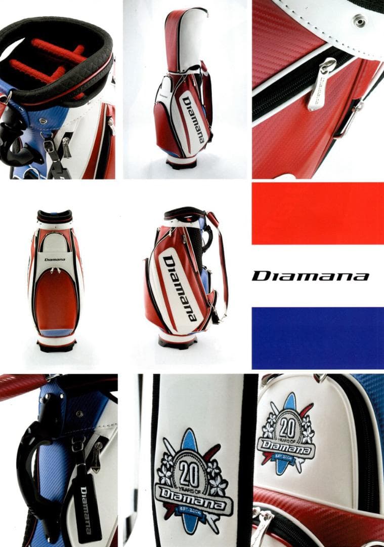 Diamana 20周年記念キャディバッグ/ブラック/トリコカラー