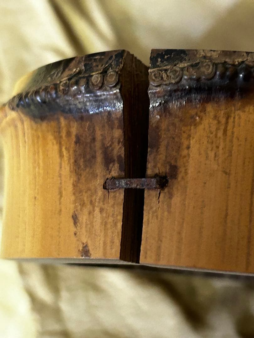 処分　松尾流五代目　松尾 不俊斎在判 竹大蓋置 茶道具