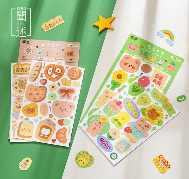 W1270.第二弾☆カラフルアニマル ステッカー 8種セット