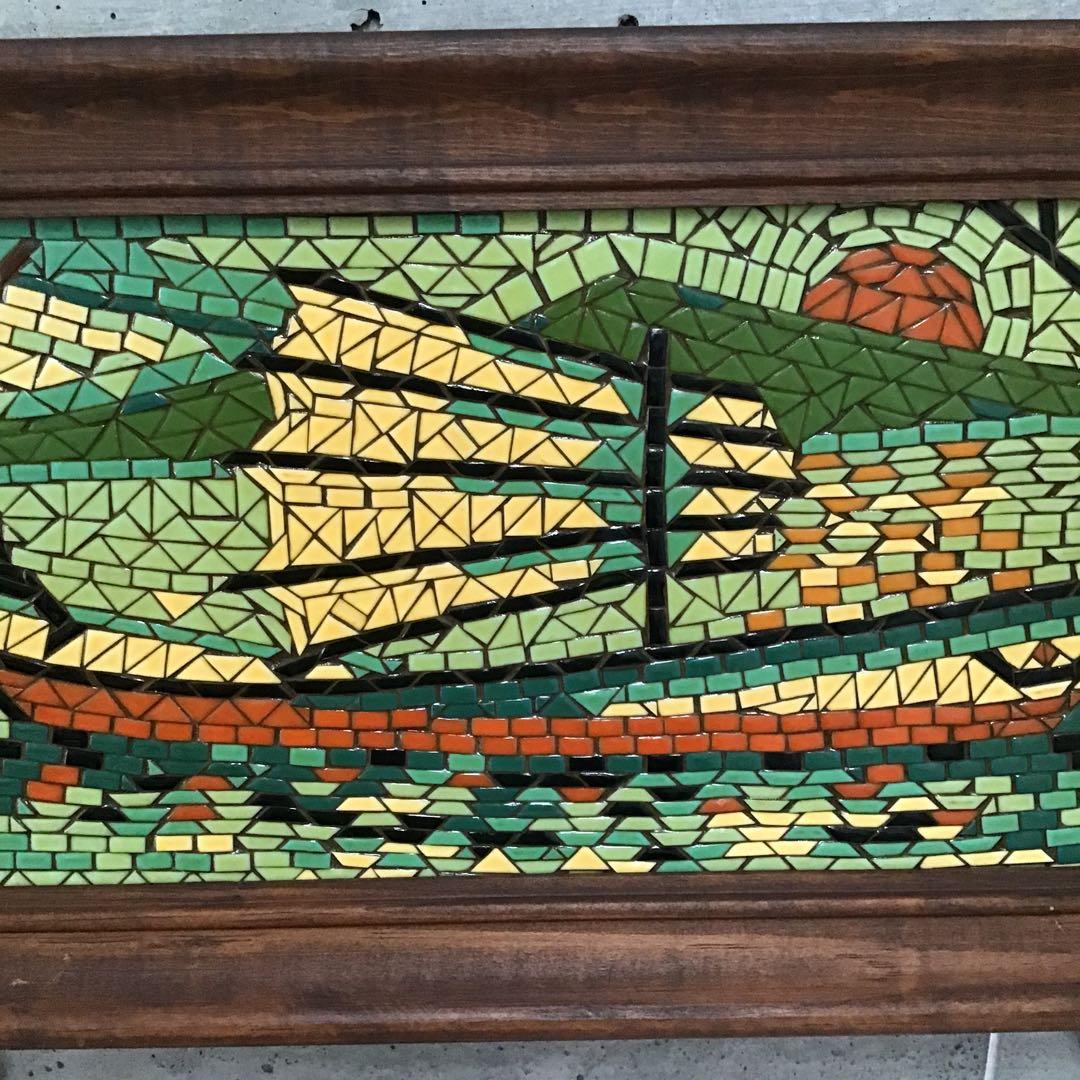 50’sアメリカ モザイクタイル 絵画 額 ビンテージHAWAII