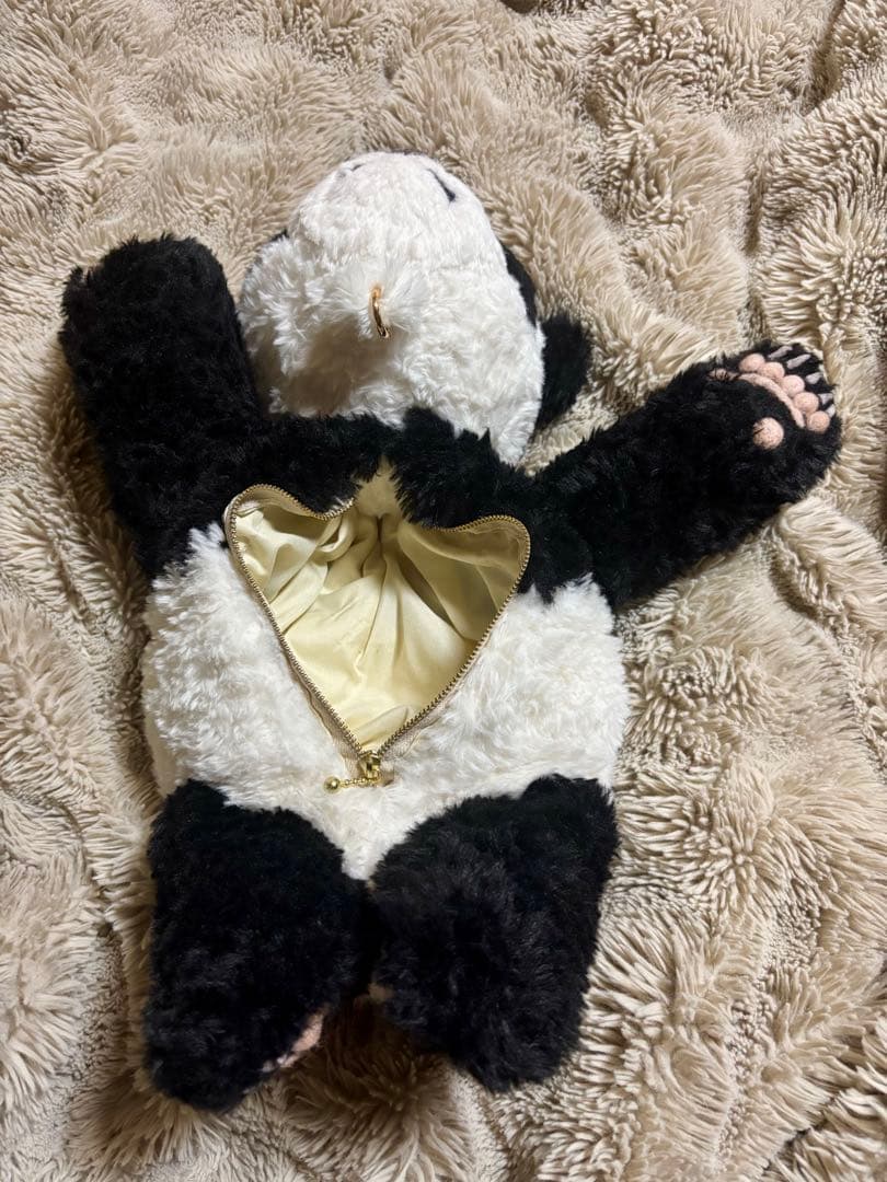 コロっとことり　リアル赤ちゃんパンダ編みぐるみバッグ