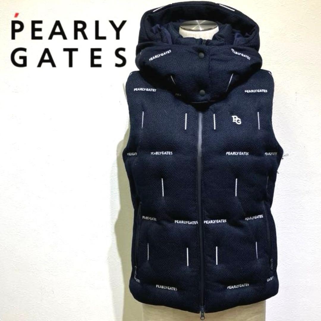 PEARLY GATES フード付きベスト サイズ0 ロゴ刺繍　ゴルフウェア