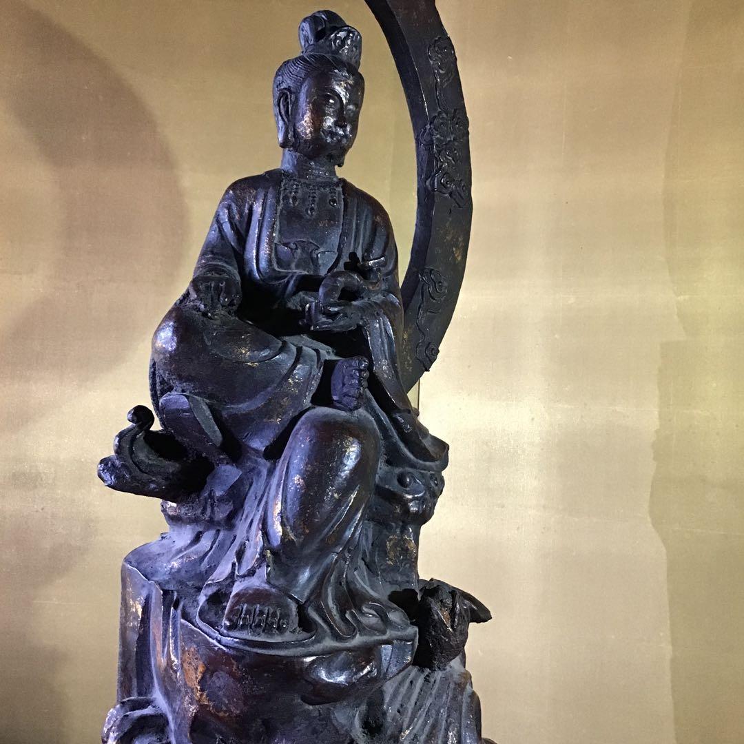 ￼波上月光観世音菩薩　鍍金仏　大明永樂年