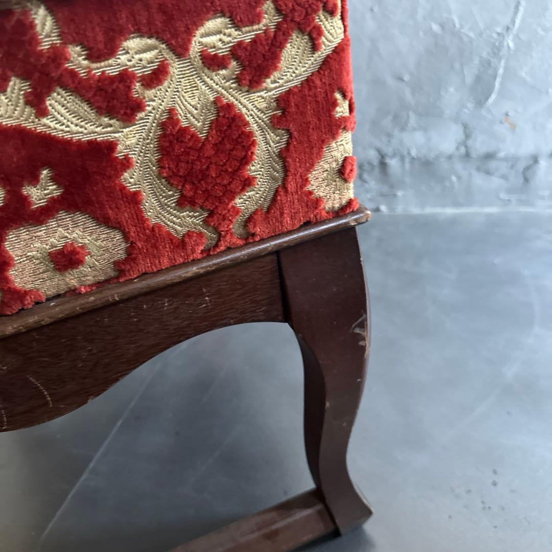 最終価格お値下げ❣️ヴィンテージスツール　金華織のような座面！とても素敵！