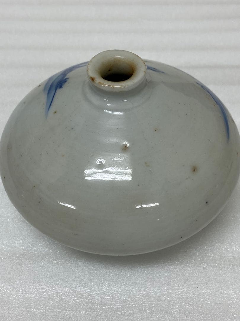 3-3250 骨董　油壺磁器　古平戸染付山水図油壺