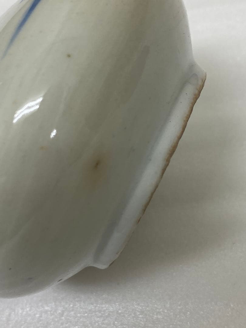 3-3250 骨董　油壺磁器　古平戸染付山水図油壺