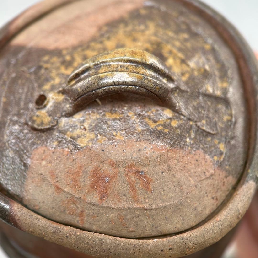 D佐藤苔助 備前焼宝瓶 三方手捻り人気作者 急須 共箱 共布 茶注 煎茶 茶道具