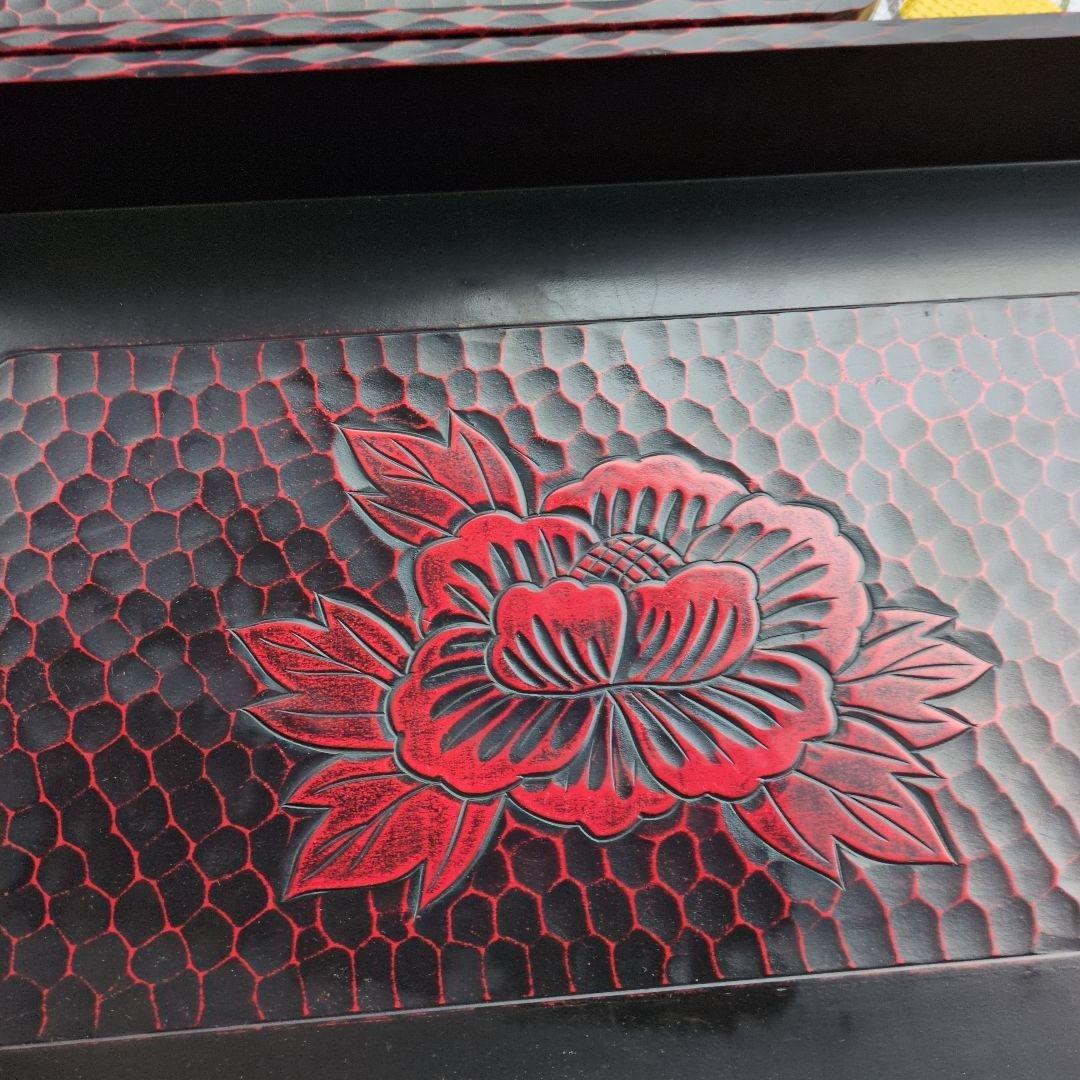 鎌倉彫 乱れ箱 入れ子 伝統工芸品　漆塗り