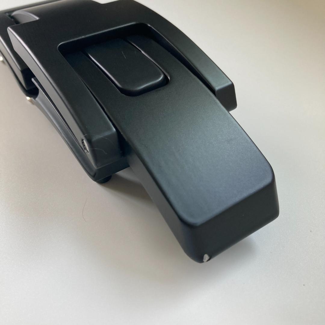 訳あり パワーベルト レバーアクション 本革 グレー×マット黒 ワンタッチ可変式