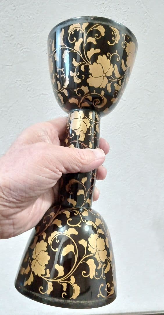 和楽器 小鼓胴 唐草蒔絵