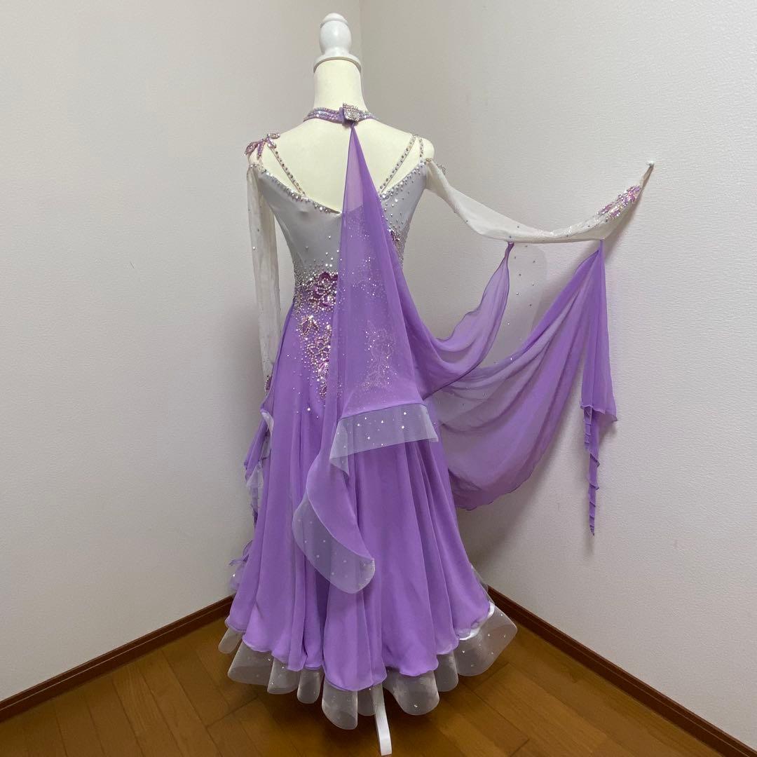 TSUKIOKA パープルダンスドレス スパンコール装飾