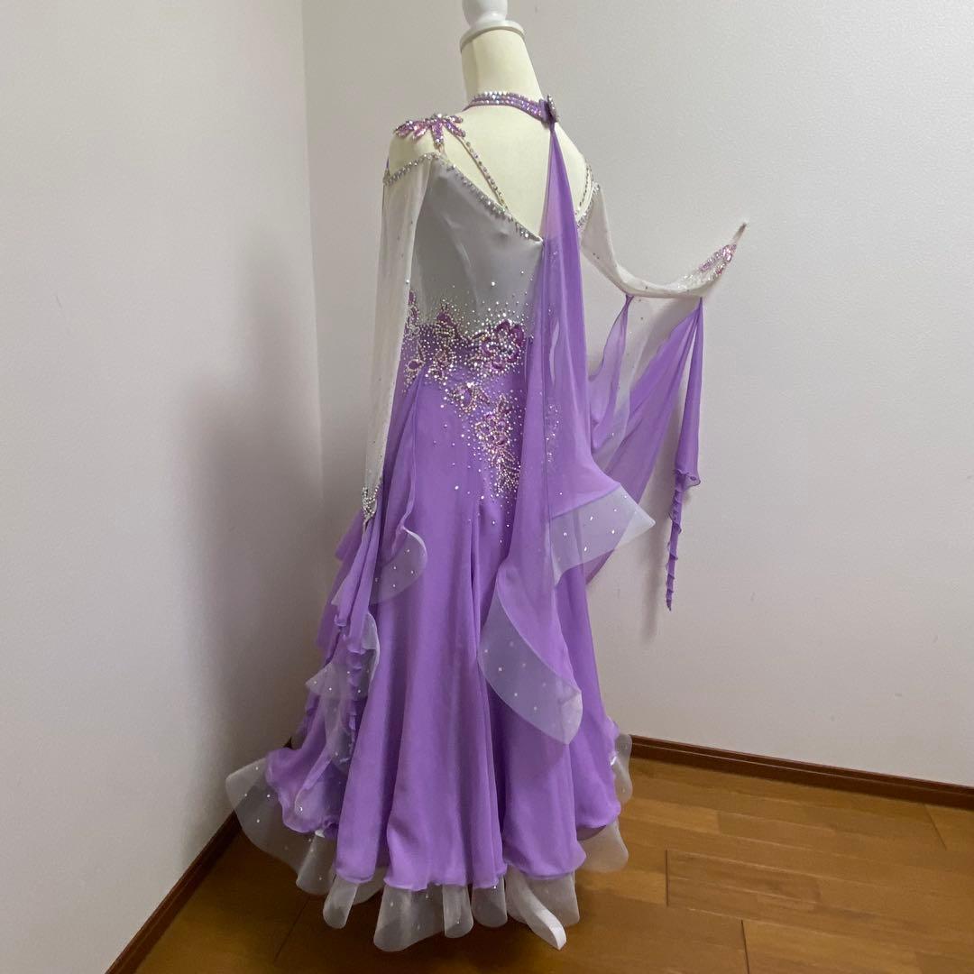 TSUKIOKA パープルダンスドレス スパンコール装飾