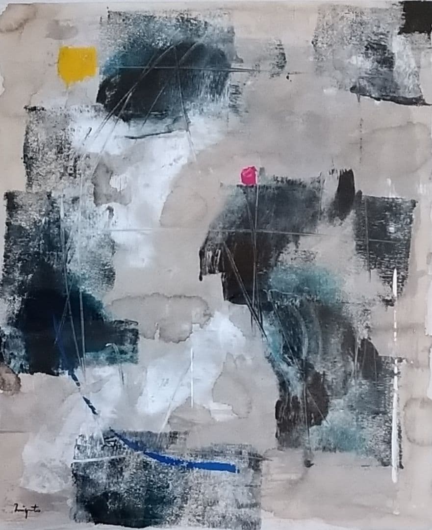 a１点ものの魅力! 抽象原画 ・水彩紙にアクリル