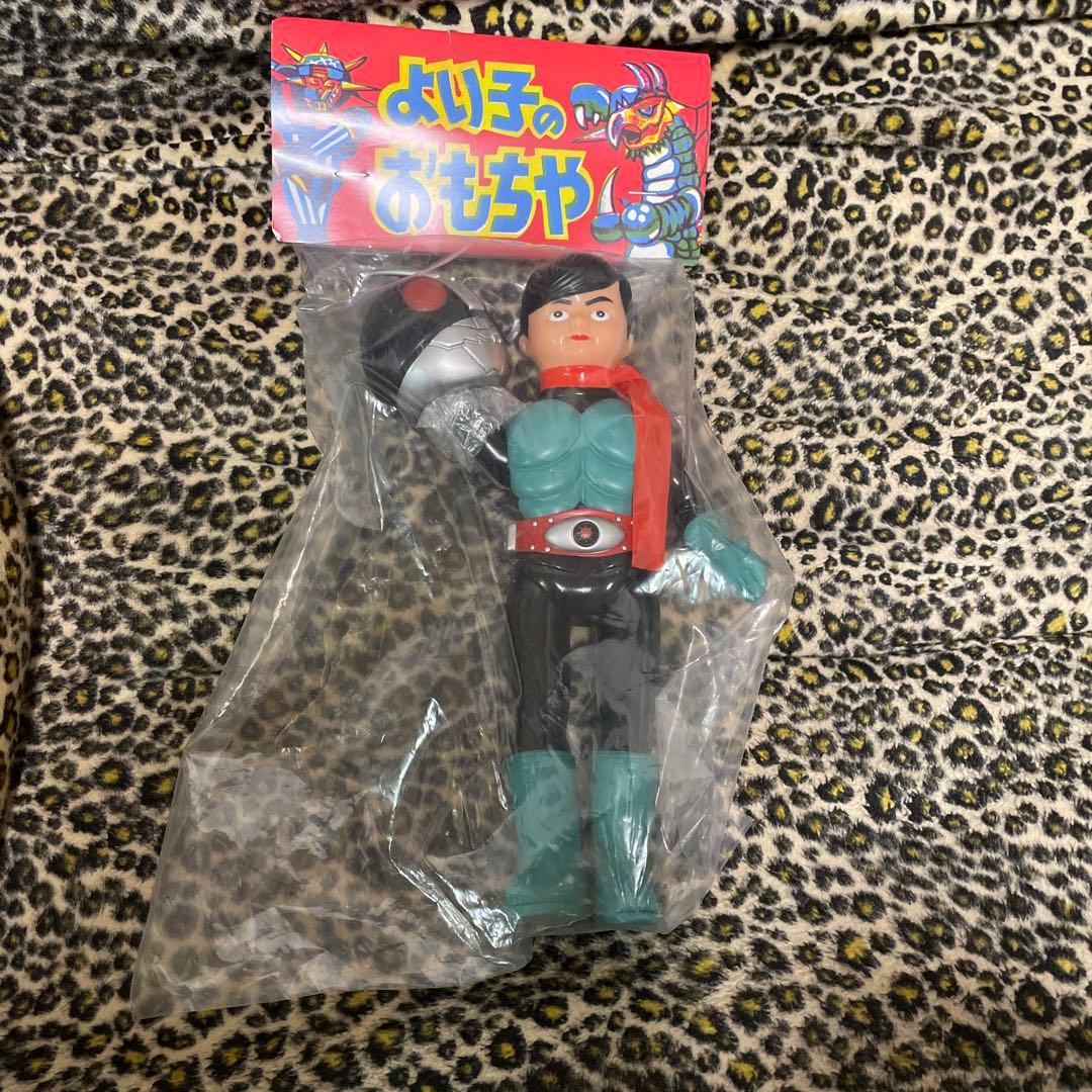 値下げ 仮面ライダー 面取れ ソフビ 25㎝ ライダー 無版権 no.2 黑色