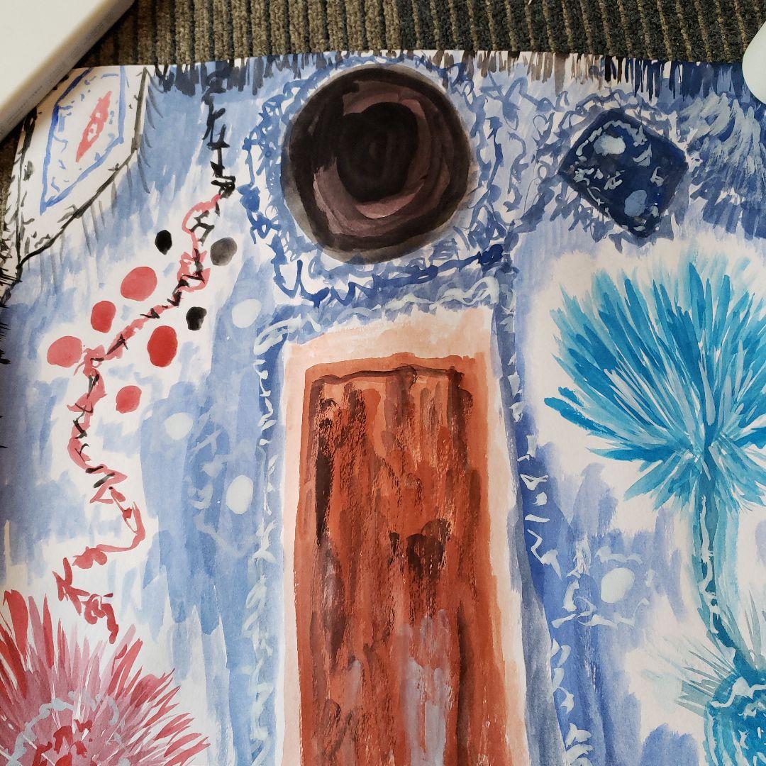 タイトル「きらめきの墓」抽象画