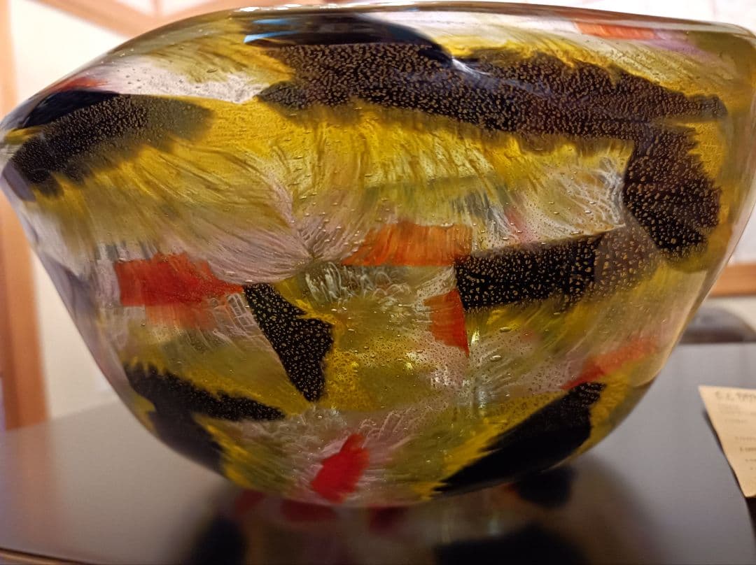 資産に☆石橋忠三郎　アマルガムガラス　ガラス　鉢　器　ガラス工芸　作家物