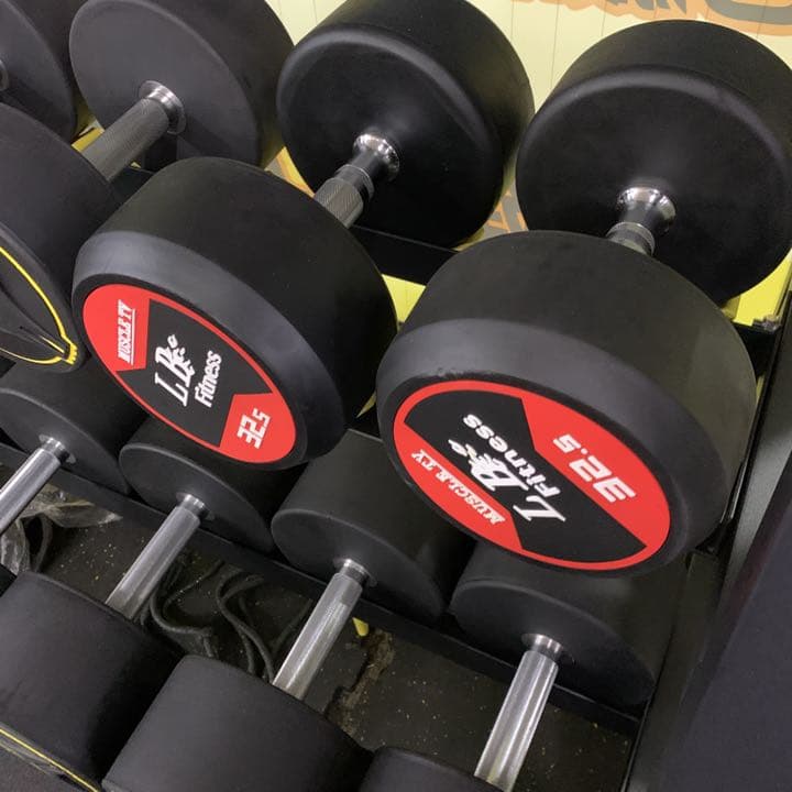 ラバーラウンドダンベル　2.5kg から25kg  6セット