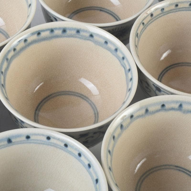 茶道具　加藤連瓶造　安南写　数茶碗　十客　共箱　V　9730A