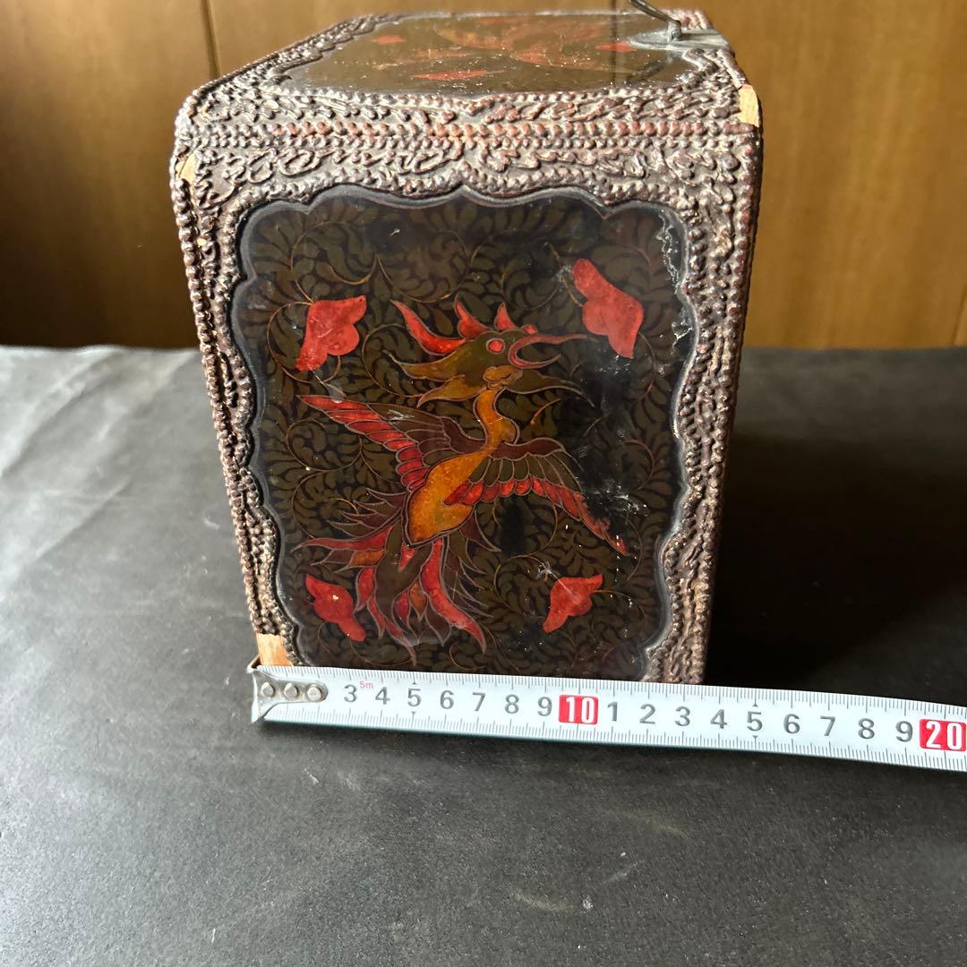 ミニ箪笥　琉球鳳凰漆絵小箪笥？　漆工　沖縄 ？　鳳凰