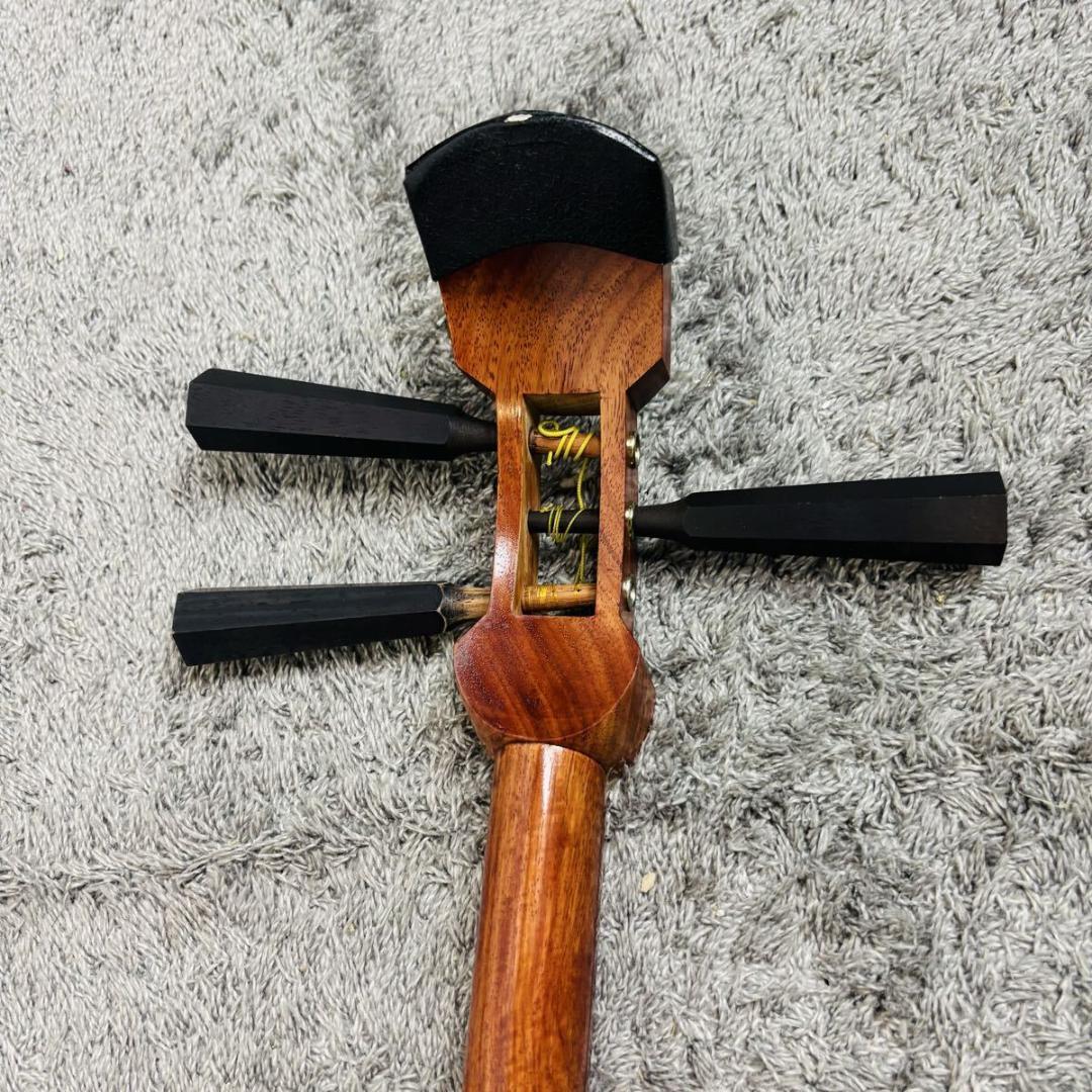 三味線 中棹 正寸 ケース 花梨 和楽器 丸打胴 弦楽器 銀河印 撥