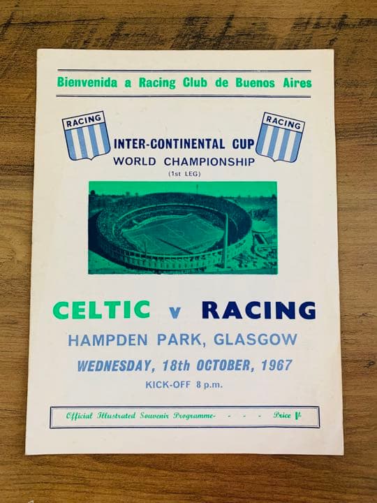 1967 インターコンチネンタルカップ セルティックvsラシン プログラム