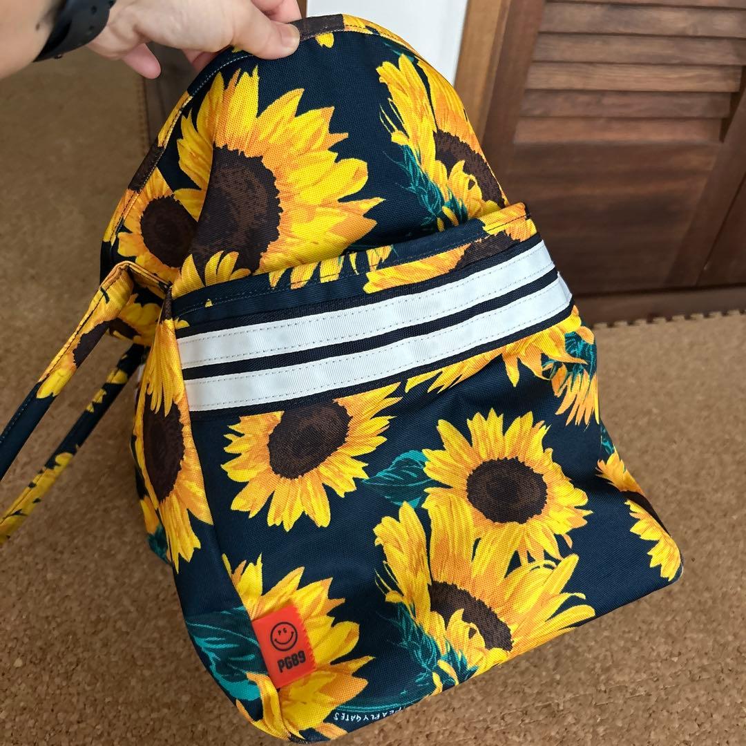 21日まで値下げ PEARLY GATES ひまわり柄 トートバッグ大容量