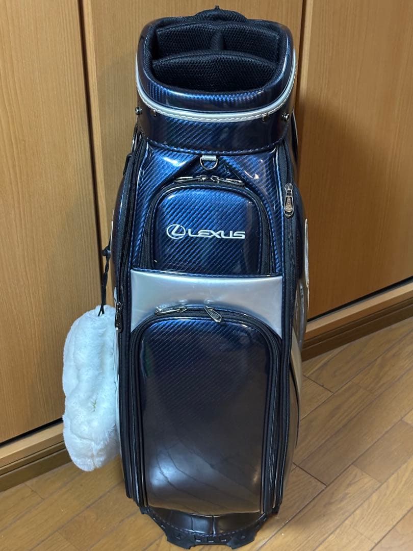 LEXUS キャディバッグ ブルー　2ラウンド使用　ほぼ無傷　アイアンカバー付き