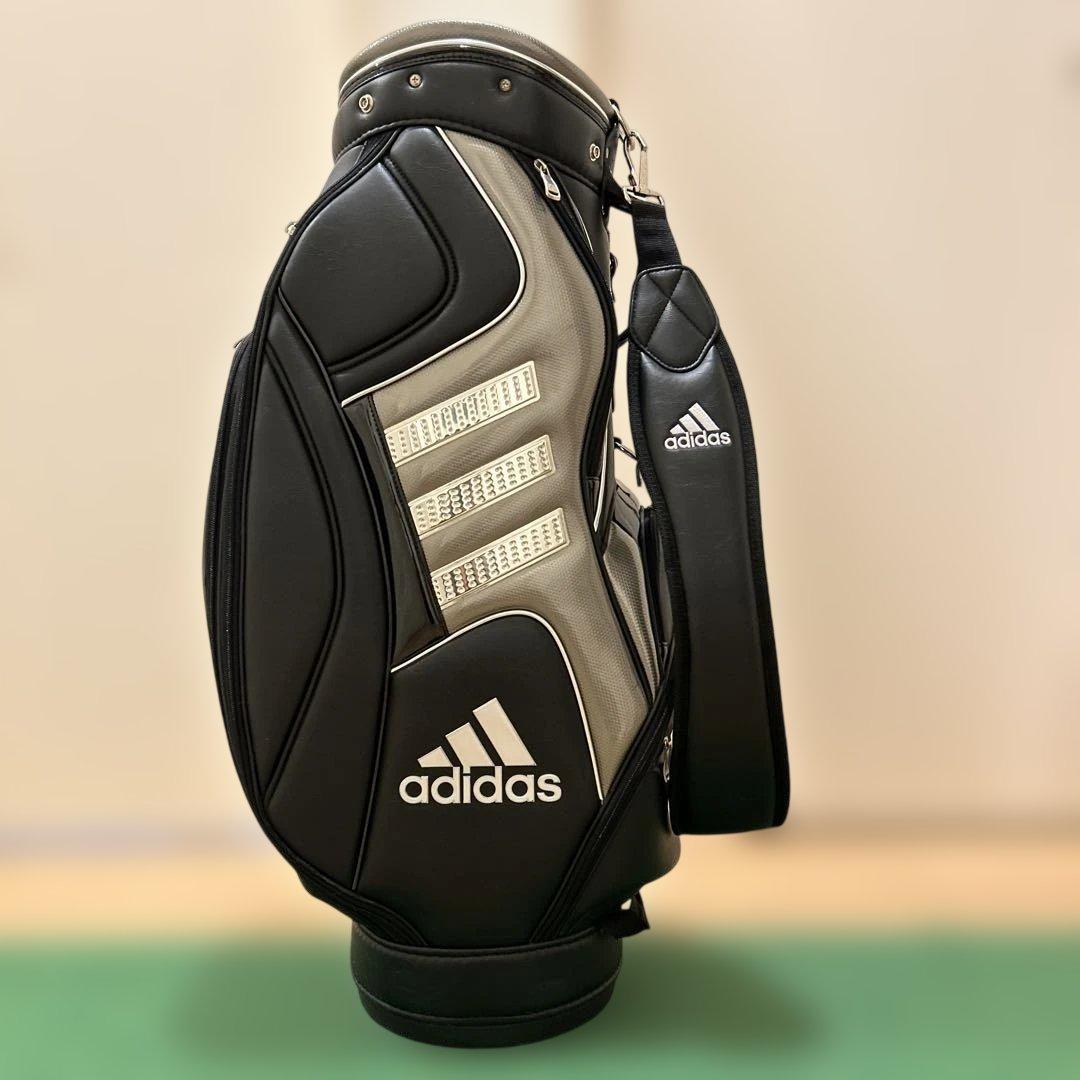 adidas キャディバッグ黒 ブラックヘッドカバー付き
