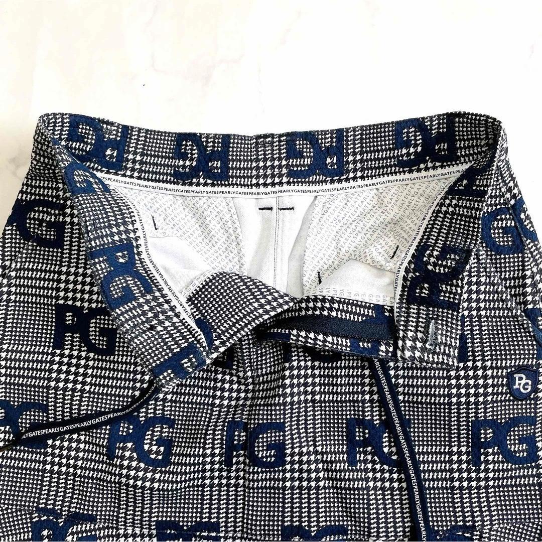 極美品 パーリーゲイツ PGロゴワッペン 千鳥格子柄 ゴルフスカート 0 近年