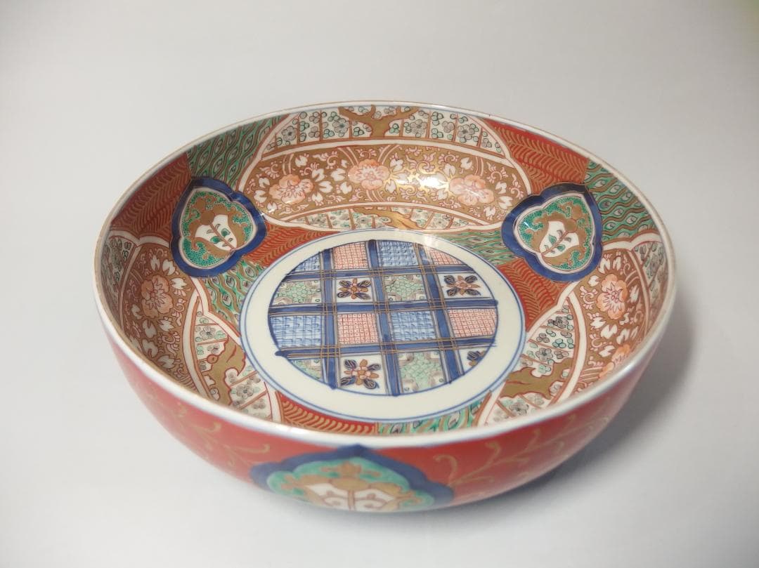 古伊万里錦手石畳紋鉢/和食器/24.6cm