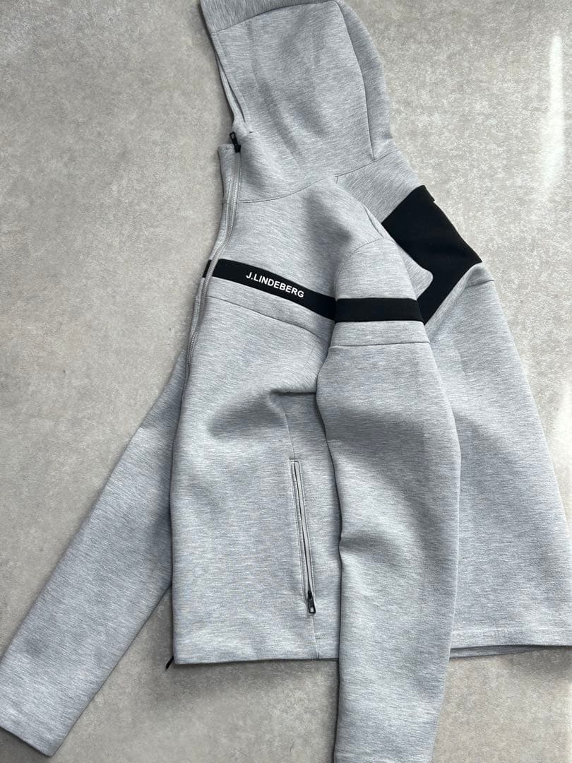 良品 ジェイリンドバーグ バックブリッジロゴストレッチフルジップゴルフパーカーL