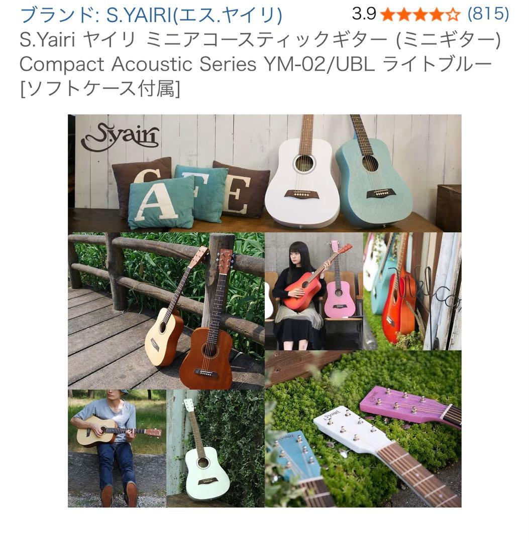 アコースティックミニギター ライトブルー ソフトケース付き