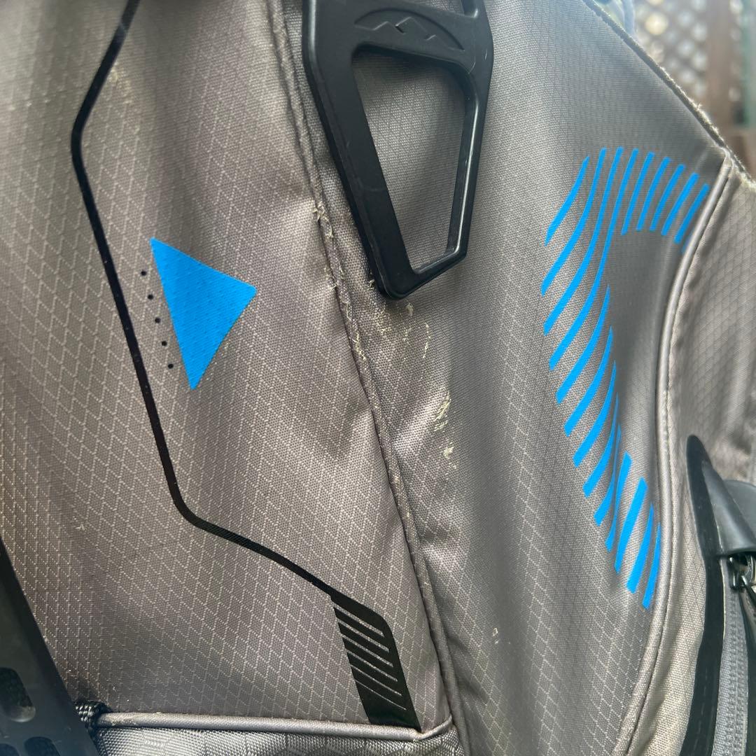 多機能ポケット付きゴルフバッグ グレー/青