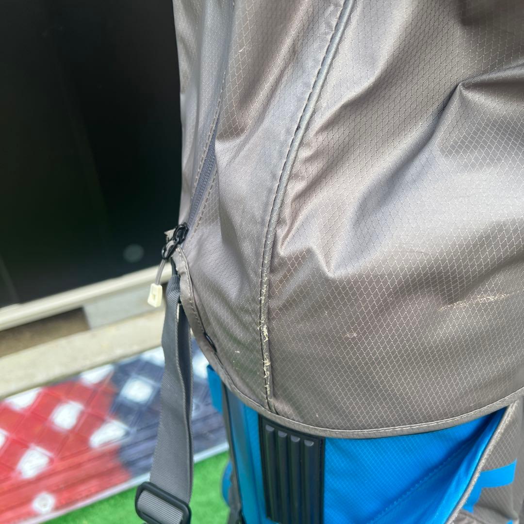 多機能ポケット付きゴルフバッグ グレー/青