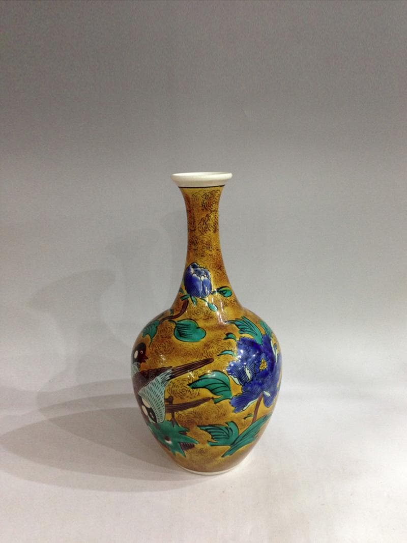 ★古美術！　吉田屋　花鳥紋飾大徳利　江戸時代後期　胴径 15cm 高 27cm