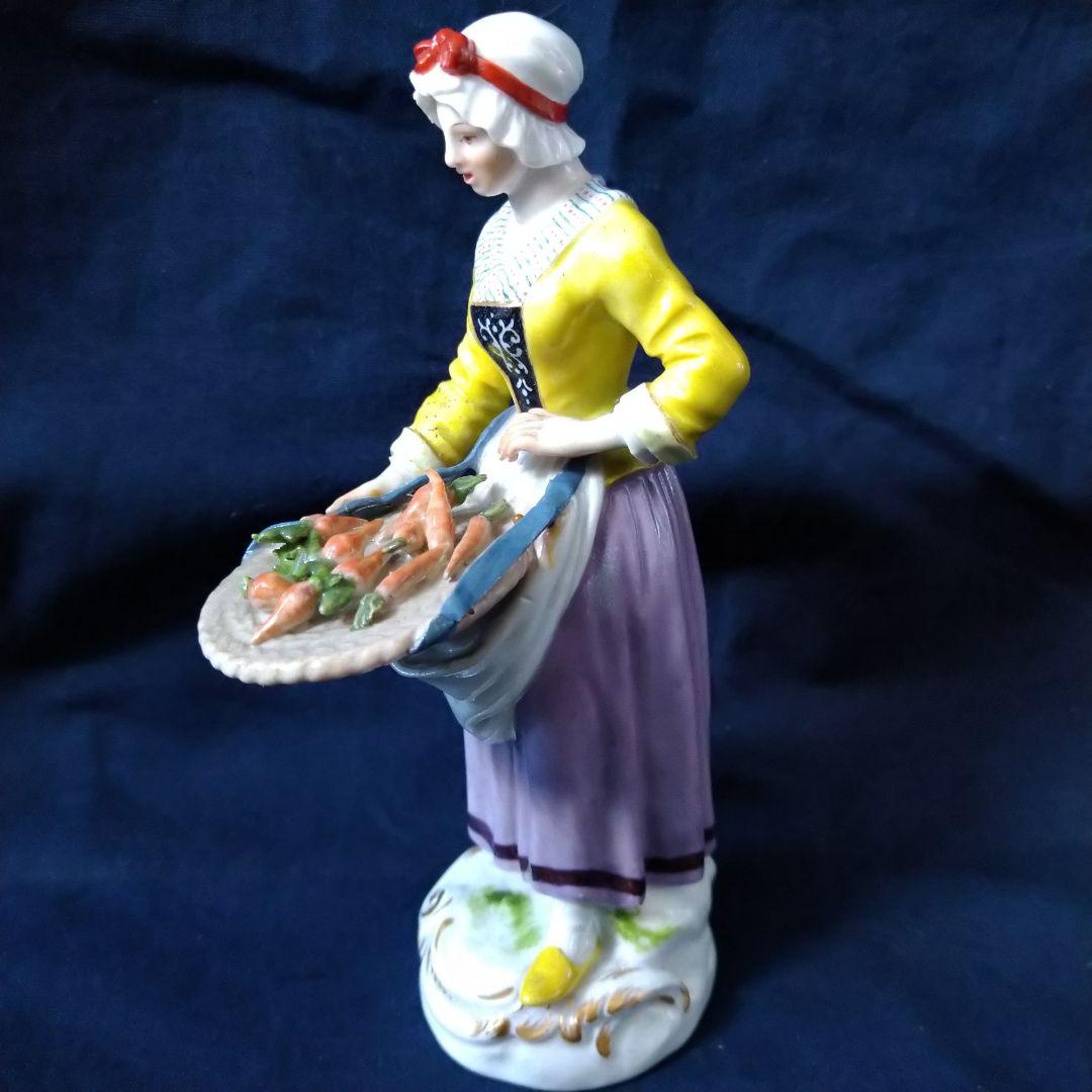 希少✤1924年以前マイセン(Meissen)『パリの呼び声・野菜売りの少女』