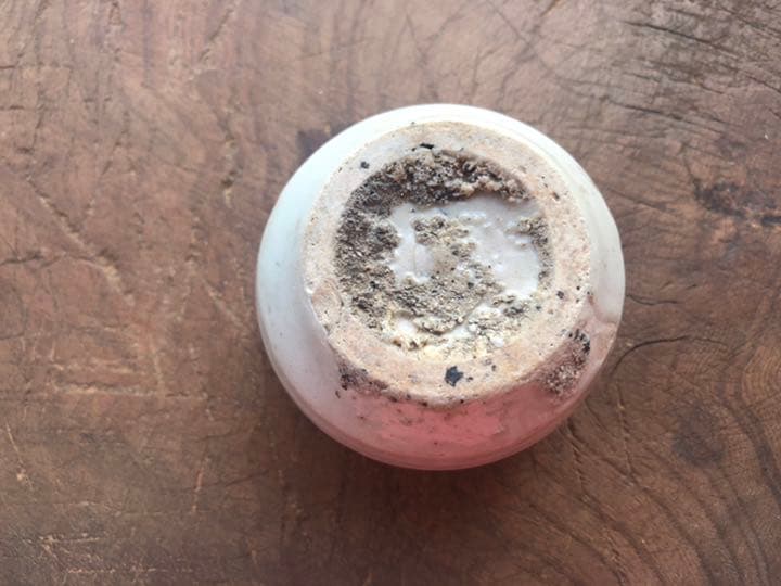 李朝　白磁　染付け　水盂　韓国