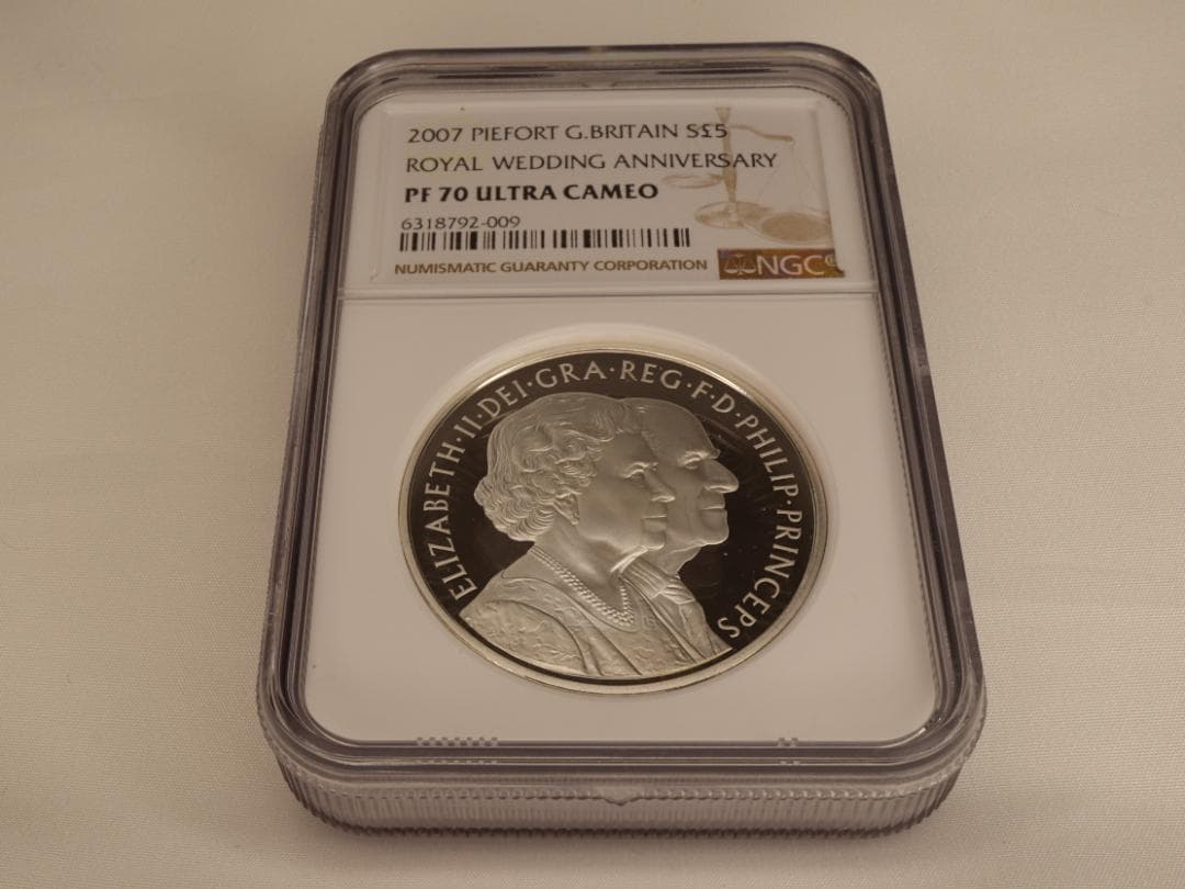 NGC【最高鑑定済】エリザベス女王結婚50周年記念PIEFORT PF70