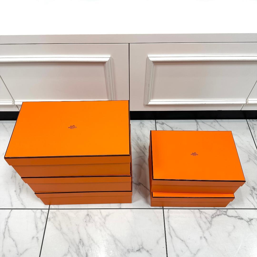 美品　シューズ用　HERMES　エルメス　オレンジ　空箱　5個セット