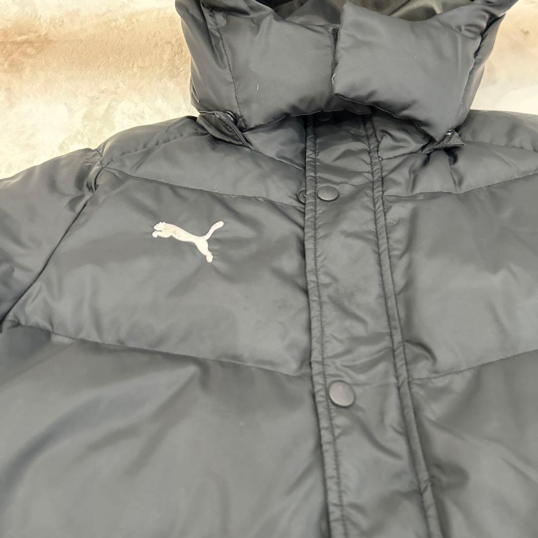 サイズ140cm Puma 黒 ベンチコート フード付き 美品 クリーニング済み