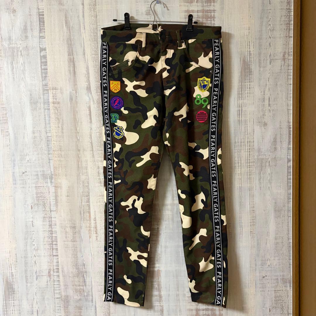 美品　PEARLYGATES 迷彩　カモフラ　パンツ　ゴルフパンツ　サイドライン