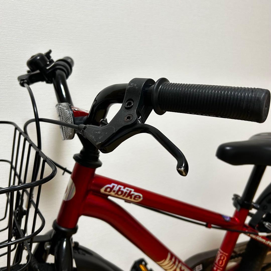 【文京区引取り限定】d-bike MASTAR+ 18インチ 赤 前カゴ付き