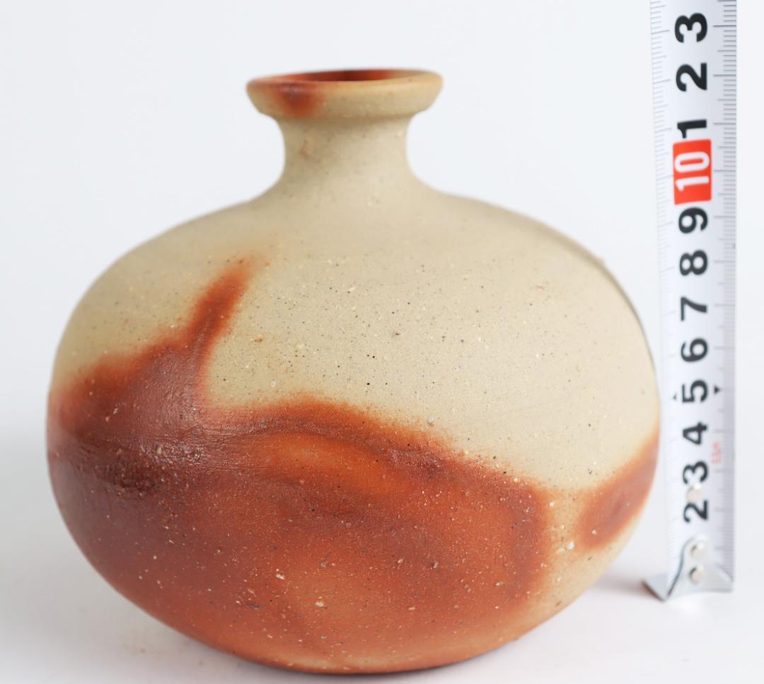 人間国宝 伊勢崎淳 蕪花生 備前 共箱　花入