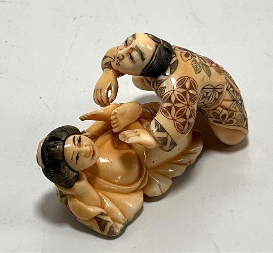 極上春画 根付 本抹香鯨 重さ:90g 　（提げ物 /緒締め ）M-044