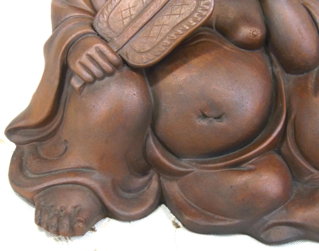 左右260 座布袋尊 備前焼 古備前 置物 和骨董