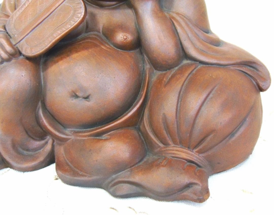 左右260 座布袋尊 備前焼 古備前 置物 和骨董