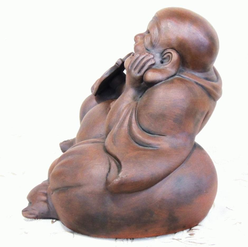 左右260 座布袋尊 備前焼 古備前 置物 和骨董