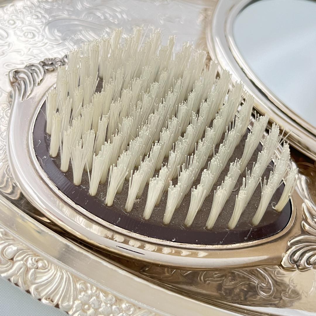 【アールヌーボー】ミラー/ ブラシ【シルバープレート】