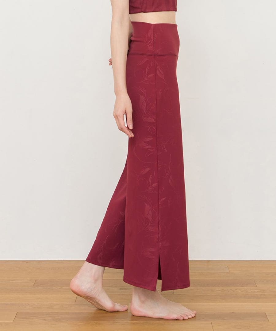 SUKALA エンボスリーフワイドパンツ　ローズコッパー　Lサイズ